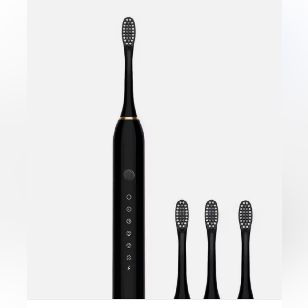 Electric Toothbrush with 3 Replacement Heads - Black